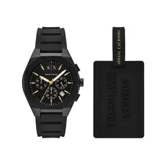 ARMANI - Reloj Exchange Hombre. Reloj Silicona Negro AX7165SET