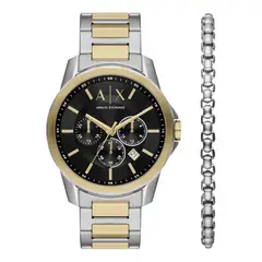 ARMANI - Reloj Exchange Hombre. Reloj Acero Inoxidable Plateado AX7148SET