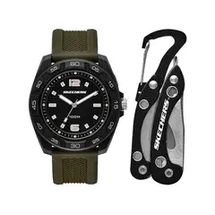 SKECHERS - Reloj Hombre Multi Tool Set. Reloj Silicona Verde SR8502