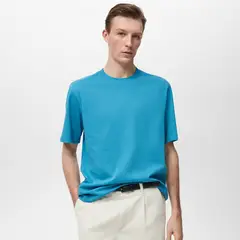 MANGO - Camiseta Hombre Manga corta de Algodón