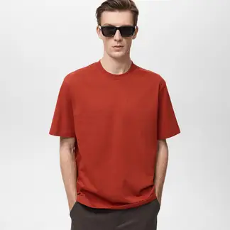 MANGO - Camiseta Hombre Manga corta de Algodón