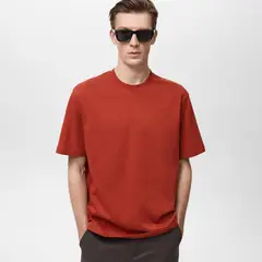 MANGO - Camiseta Hombre Manga corta de Algodón