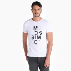 MOSSIMO - Camiseta Hombre Manga corta con Estampado de Algodón