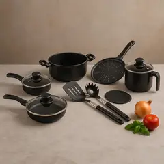UNIVERSAL - Juego de ollas Universal: Momento Desayuno. Bateria Antiadherente 10 piezas