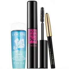 LANCOME - Sets de maquillaje ojos Monsieur Big Mascara Black 10ml + Bi-Facil Instant Cleanser (Sensitive Eyes) 30ml + Le Crayon Khol No.01 Black 0.7g Incluye: 3 productos