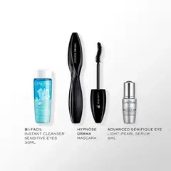 LANCOME - Sets de maquillaje ojos Hypnose Drama 01 Mascara 6.5ml + Genifique light pearl Eye Cream 5ml + Bi-Facil Makeup Remover 30ml Incluye: 3 productos