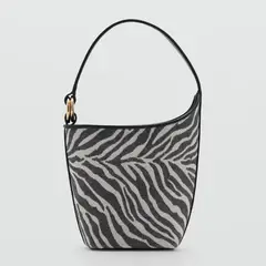 MANGO - Bolso para Mujer BOLSO BUCKET ZEBI NEGRO
