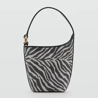 MANGO - Bolso para Mujer BOLSO BUCKET ZEBI NEGRO