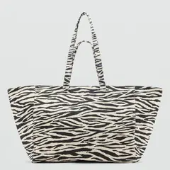 MANGO - Bolso para Mujer BOLSO TOTE ZEBRON NEGRO
