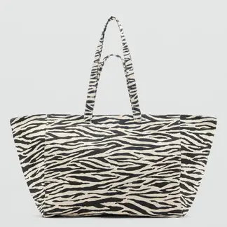 MANGO - Bolso para Mujer BOLSO TOTE ZEBRON NEGRO