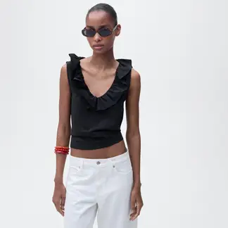 MANGO - Top esqueleto Mujer Sin mangas de Algodón
