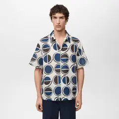 MANGO - Camisa Hombre con Estampado Manga corta