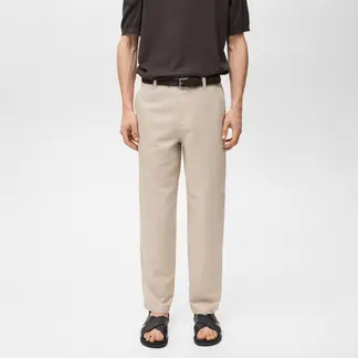 MANGO - Pantalón Chino Hombre Recto de Lino