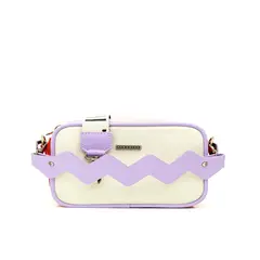 PARCHITA - Bolso Mujer Cruzada Dalia Beige x Rojo