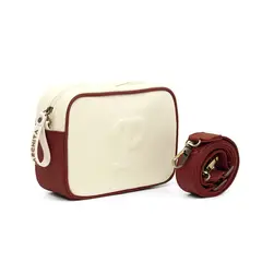 PARCHITA - Bolso Mujer Cruzada Luchi Marfil Claro x Apricot