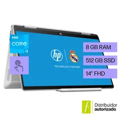 HP - Portátil 2 en 1 Pavilion x360 táctil | Intel Core i3 | 8GB RAM | 512GB SSD Almacenamiento | Windows 11 Home | 14 pulgadas | 14-ek1013la | Computador portátil
