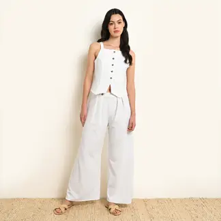 UNIVERSITY CLUB - Pantalón Wide leg Mujer Tiro medio