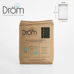 DROM - Protector de colchón Sencillo Impermeable Bambu 100X190X35 CM