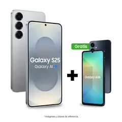 SAMSUNG - Celular Galaxy S25 512GB |12GB RAM | + A06 Negro 128GB | cámara posterior 50 MP| cámara frontal 12 MP | pantalla 6.2 pulgadas + Snapdragon 8 Elite Gen 4 for Galaxy