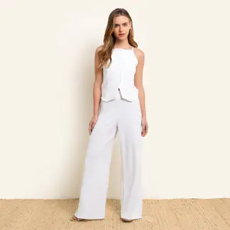 SYBILLA - Pantalón Wide leg Mujer Tiro medio