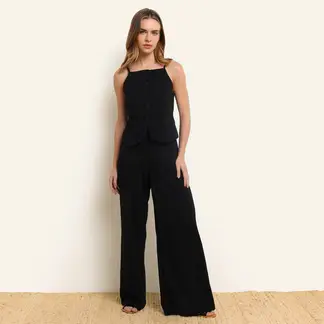 SYBILLA - Pantalón Wide leg Mujer Tiro medio