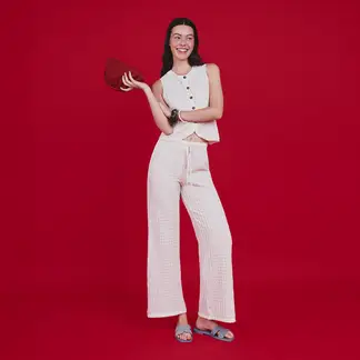 SYBILLA - Pantalón Wide leg Mujer Tiro alto