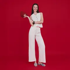 SYBILLA - Pantalón Wide leg Mujer Tiro alto