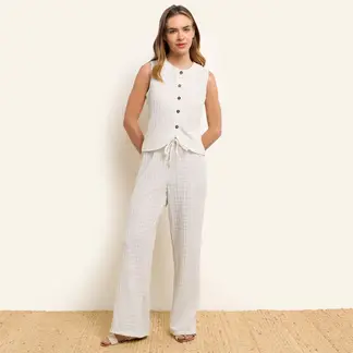 SYBILLA - Pantalón Wide leg Mujer Tiro alto