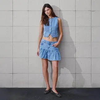 SYBILLA - Falda Mini Mujer de Algodón