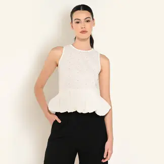 BASEMENT - Blusa Mujer Sin mangas de Algodón