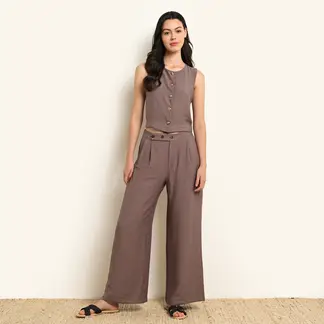 BASEMENT - Pantalón Recto Mujer Tiro alto