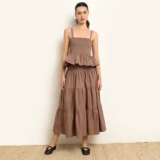 BASEMENT - Falda Maxi Mujer de Algodón