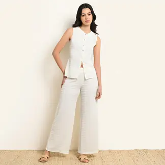 UNIVERSITY CLUB - Pantalón Wide leg Mujer Tiro alto