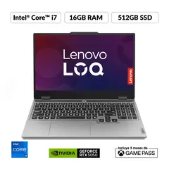 LENOVO - Portátil Gamer LOQ| Geforce RTX 5050 |Intel Core i7 Serie HX | 16GB de RAM | 512GB SSD de Almacenamiento | Windows 11 | Pantalla 15.6 pulgadas | LOQ | Computador Portátil