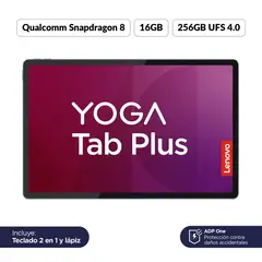 LENOVO - Tablet Yoga Tab Plus 256GB | Teclado 2 en 1 y Pen | Pantalla 12.7 pulgadas | 16GB RAM | Camara Posterior 13MP + 2MP con Linterna | Camara Frontal 13MP