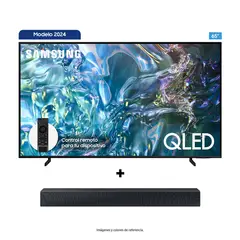 SAMSUNG - Combo Televisor + Barra | 65 pulgadas QLED 4K QN65Q60 | Barra de sonido HWC400