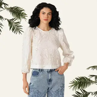 BAHIA MARIA X FALABELLA - Camisa Mujer Manga 3/4 de Algodón