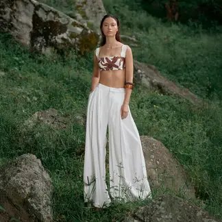 BAHIA MARIA X FALABELLA - Pantalón Wide leg Mujer Tiro medio