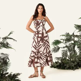 BAHIA MARIA X FALABELLA - Vestido Mujer Medio de Algodón