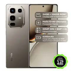INFINIX - Celular Note 50 Pro 256GB | 12GB RAM | cámara posterior 50MP OIS|cámara frontal 32MP| Pantalla 6,7 pulgadas + Mediatek Helio G100 Ultimate