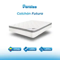 COLCHONES PARAISO - Colchón Doble Firmeza Suave Ortopédico Resortado Futura 140 x 190 cm Paraiso