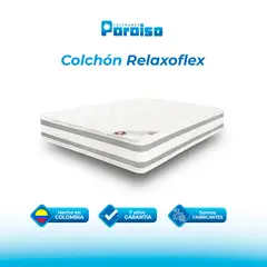 COLCHONES PARAISO - Colchón Sencillo Firmeza Medio Resortes RELAXOFLEX 100 cm x 190 cm PARAISO