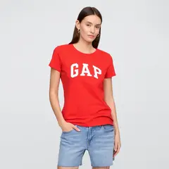 GAP - Camiseta Mujer con Estampado Manga corta de Algodón