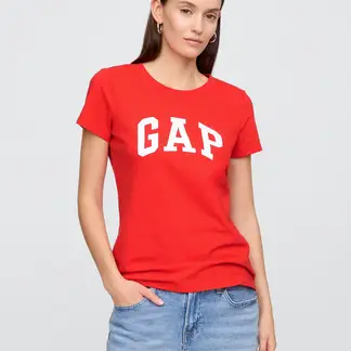 GAP - Camiseta Mujer con Estampado Manga corta de Algodón
