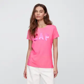 GAP - Camiseta Mujer con Estampado Manga corta de Algodón
