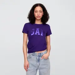 GAP - Camiseta Mujer con Estampado Manga corta de Algodón