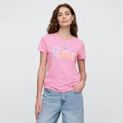 GAP - Camiseta Mujer con Estampado Manga corta de Algodón