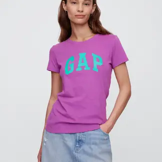GAP - Camiseta Mujer con Estampado Manga corta de Algodón