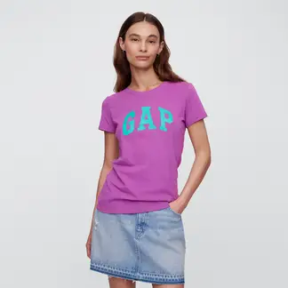 GAP - Camiseta Mujer con Estampado Manga corta de Algodón