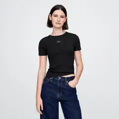 GAP - Camiseta Mujer con Estampado Manga corta de Algodón
